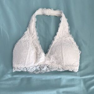 White laced halter bralette from Gilly Hicks